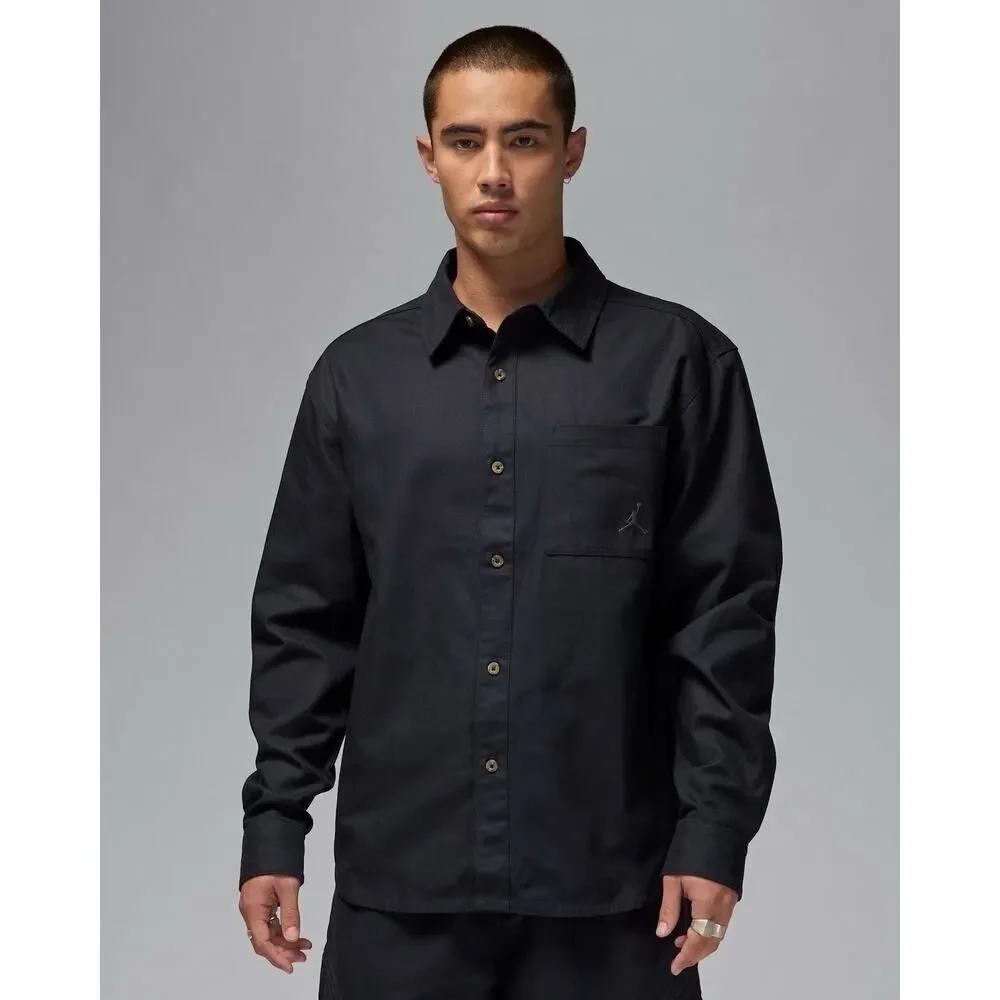 Nike Air Jordan Essential Statement Button Down Black Men’s Small FV7446 010 NWT